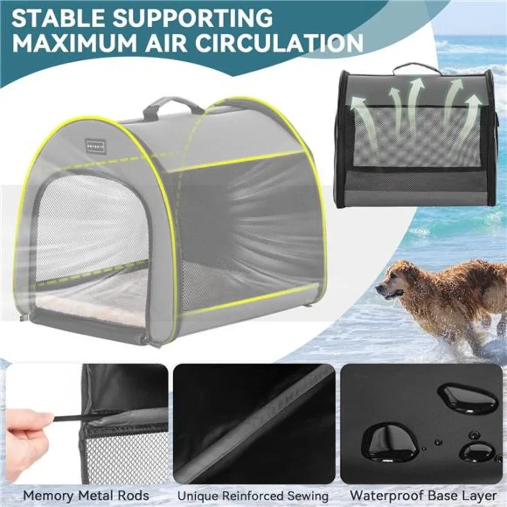 Portable Dog Crate,Arch Design Escape Proof Collapsible Soft Sided Dog Crate Dog